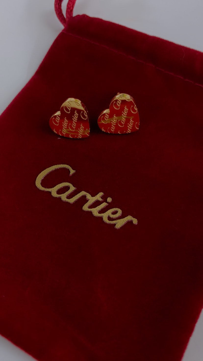 C Heart Earrings