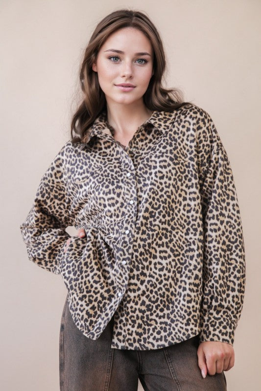 Montauk Leopard Button Down