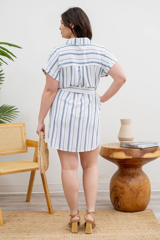 Bali SHORT SLEEVE BELTED SHIRT DRESS