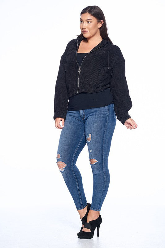 Vegas Corduroy Cropped Hoodie
