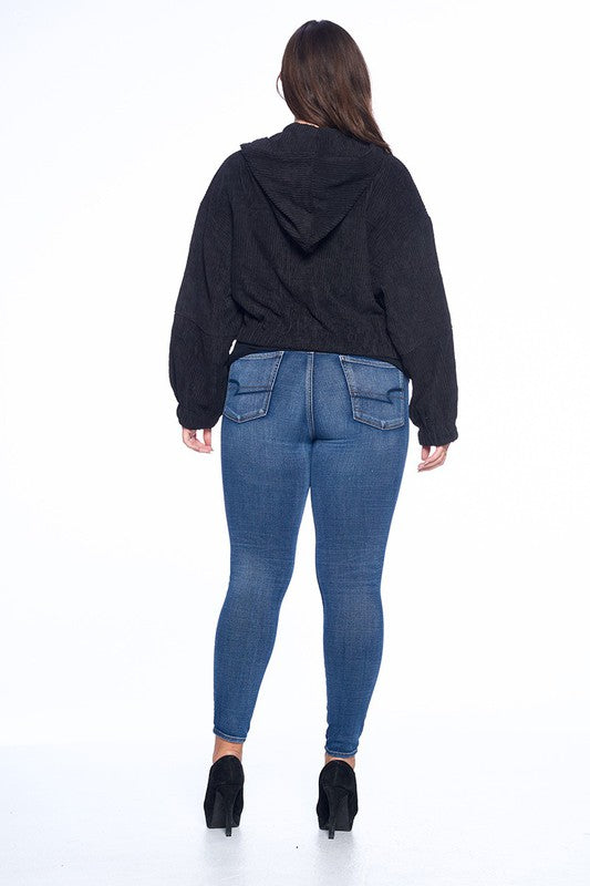 Vegas Corduroy Cropped Hoodie