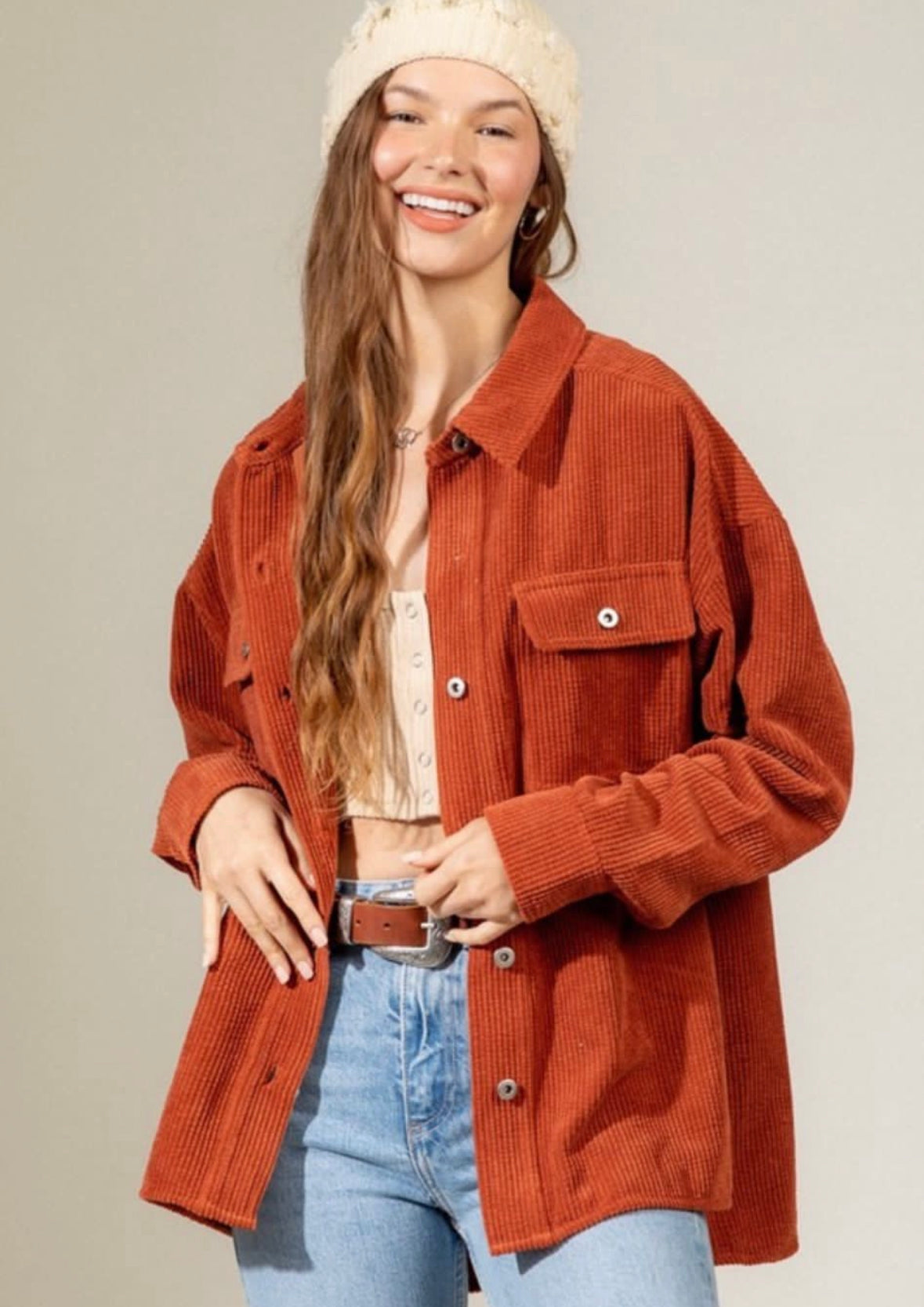 Corduroy Casual Shirt Jacket