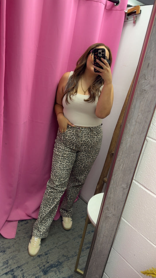 Spain leopard Dad jeans