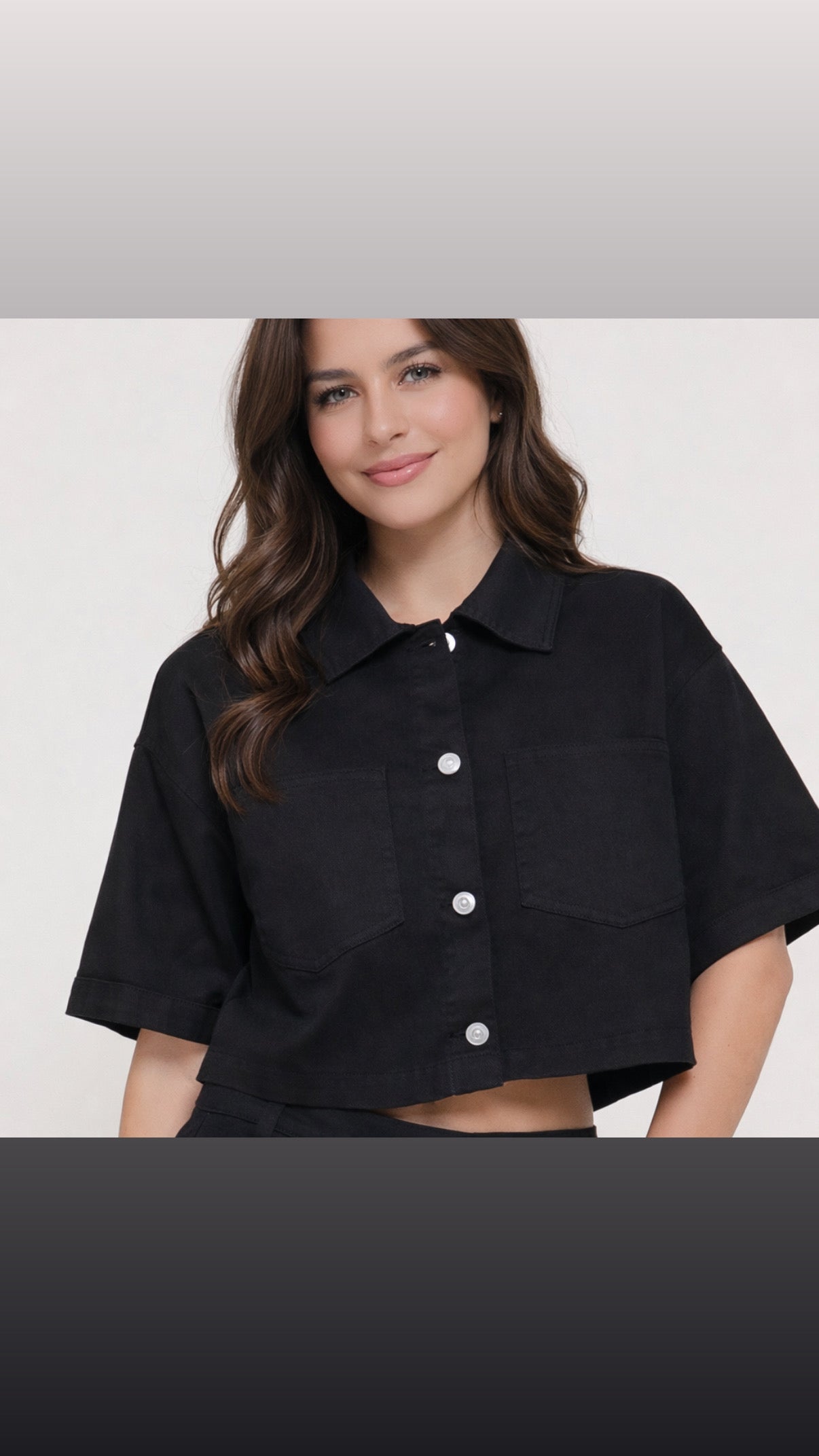 Short Sleeve Cropped Denim Jacket