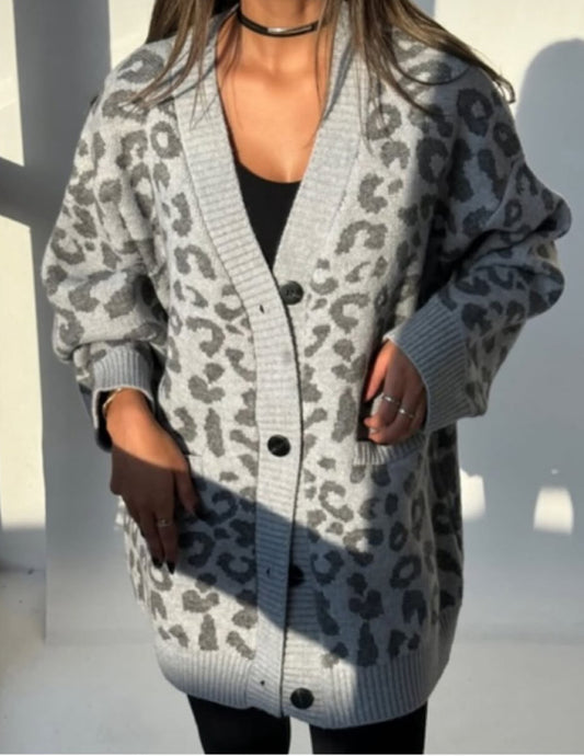 Venice leopard cardigan sweater