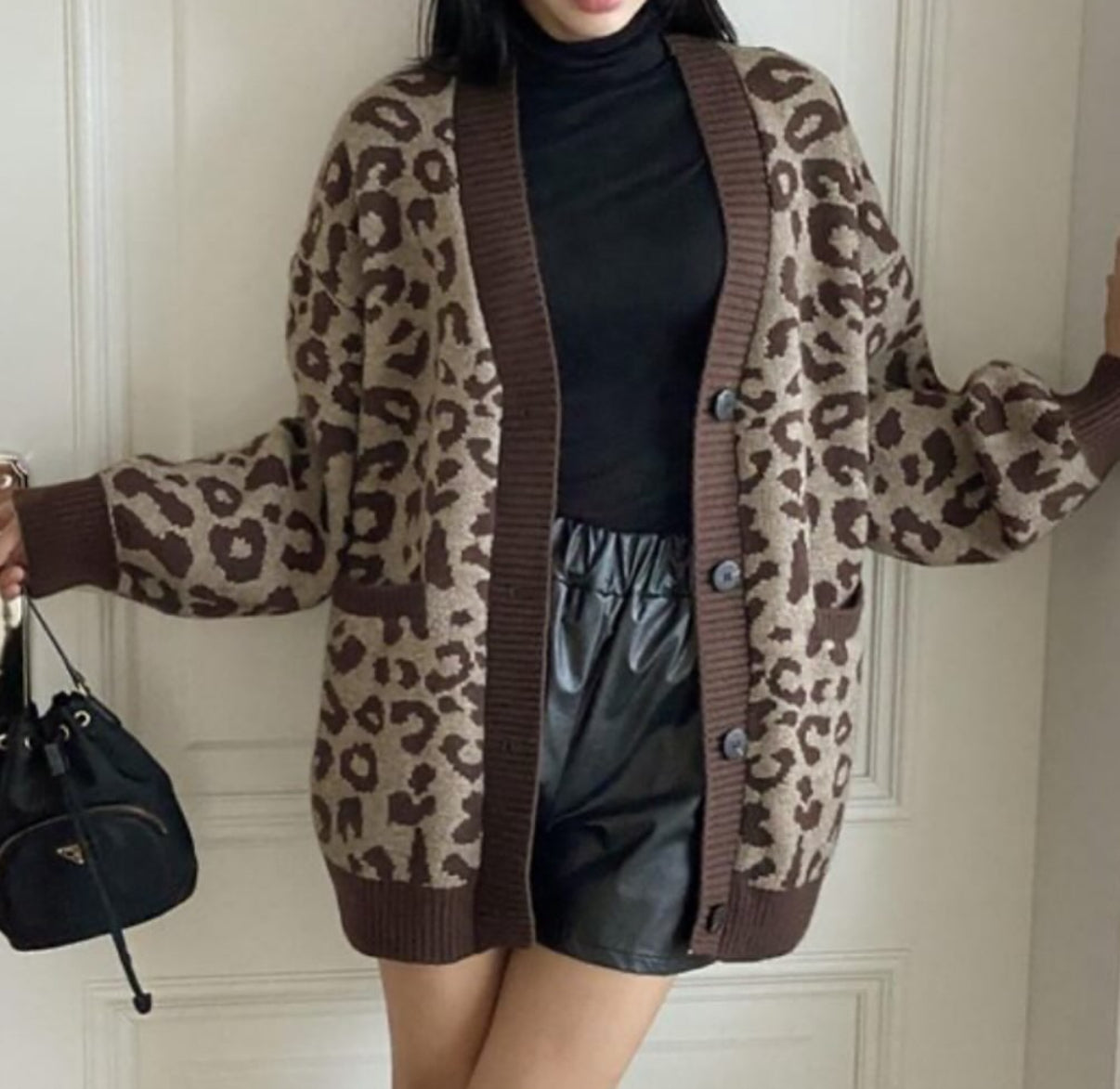 Venice leopard cardigan sweater